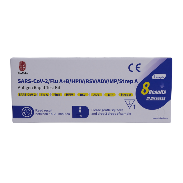 Bioteke 8 v 1 vícenásobné respirační patogeny Antigen Rapid Test Kit 