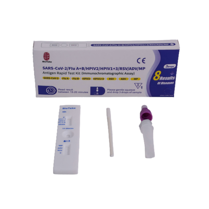 8 In 1 SARS-CoV-2/chřipka A+B/HPIV2/HPIV1+3/RSV/ADV/MP Antigen Rapid Test Kit