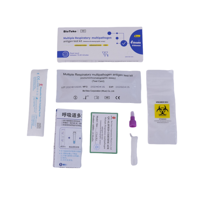 Bioteke 4 v 1 Covid-19, chřipka A+B, RSV Antigen Rapid Test Kit