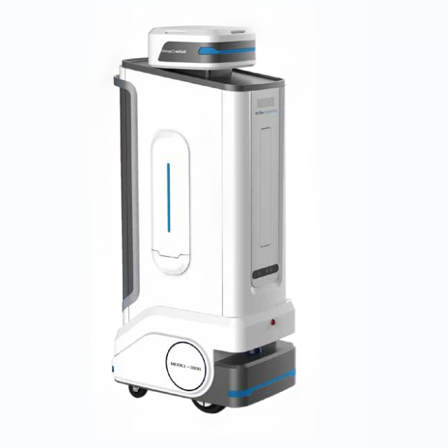 robot epidemie s laserovým lékařským sterilizátorem