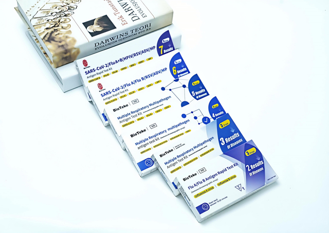 Covid-19/chřipka A/chřipka B/HPIV/RSV/ADV/MP Respirační multipatogen Antigen Rapid Test Kit Combo (imunochromatografický test)